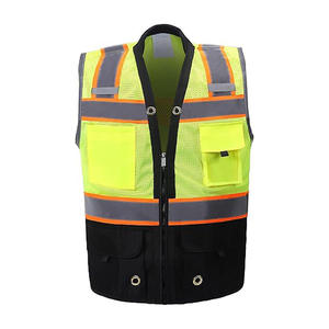 Chaleco de Seguridad de Alta Visibilidad para Hombre, Malla Reflectante Transpirable, Ropa de Trabajo con Múltiples Bolsillos, Cierre de Cremallera, Uso en Exteriores de Verano - Product Image 1