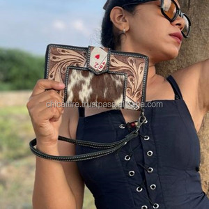 กระเป๋าคลัทช์หนังวัวสำหรับผู้หญิงกระเป๋าคลัทช์ที่ออกแบบมาใหม่มีหลายรูปแบบสำหรับผู้หญิงกระเป๋าสตางค์ตะวันตกดีไซน์ใหม่ - Product Image 6