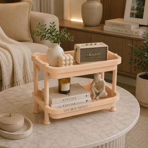 Étagère de rangement multifonctionnelle en plastique PP à double niveau, durable, moderne, pliable, pour garde-manger et aliments - Product Image 3