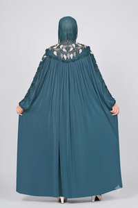 Abaya longue à capuche ample et modeste pour femme, brodée de papillons, idéale pour l'Aïd, le Ramadan et la prière - Product Image 6