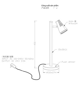 Minimalist Metal Desk Lamp LED 7W 3000K Warm White Adjustable Cone Shade for Bedroom Reading <b>Light</b> - Product Image 5