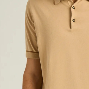 Men Tee Shirt For Summer / Outdoor Wear With Customizable Logo Button Closure Front With Turn <b>Down</b> Collar Designing Casual Wear - Product Image 3