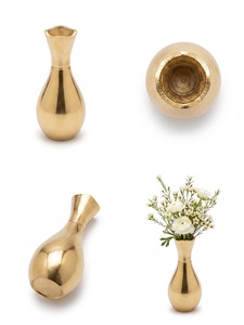 Premium Vintage Modern Fancy Hot Luxury Aluminum Raw Gold Fancy Metal Table Top Decorative Flower <b>Vase</b> Home Decorative <b>Mini</b> <b>Vase</b> - Product Image 4