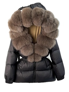 2025 janveny เสื้อโค้ทขนสัตว์แท้ผู้หญิงหรูหรา90% ฤดูหนาวแจ็คเก็ตขนเป็ดสีขาวขนสุนัขจิ้งจอกธรรมชาติขนาดใหญ่มาก - Product Image 6