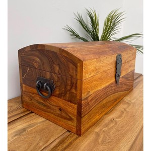 Handcrafted Indian Sheesham Wood Modern Rectangular Storage Chest Box 40x28x20cm Wholesale Moradabad - Product Image 2