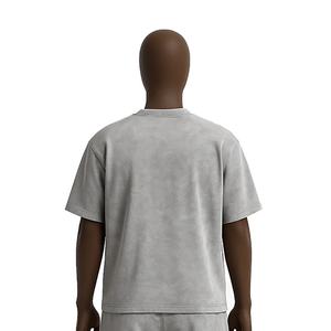 Custom All-Over Printed Summer Streetwear Gráfico Crop Top Shorts Boxy Fit Fleece Recortada Camiseta Estilo Casual Set 100% Algodón - Product Image 5