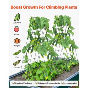 Traliccio da Giardino Pieghevole in Metallo 99x81 cm per Piante Rampicanti, Set Traliccio per Cetrioli con Legature a Torsione, Ideale per Recinzioni e Cancelli - Product Image 4