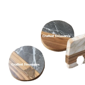 Posavasos Modernos de Lujo de Madera/Piedra de 4x4 Pulgadas, Ecológicos, Hechos a Mano, Personalizables para Uso en Mesa de Hogar u Oficina al Mejor Precio - Product Image 5