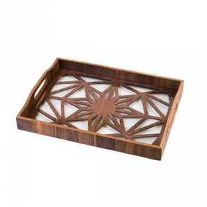 Luxury Round Gold Metal <b>Mirrored</b> Serving Trays Elegant <b>Vanity</b> Jewelry Cosmetic Organizer Coffee <b>Table</b> Display Platter - Product Image 2