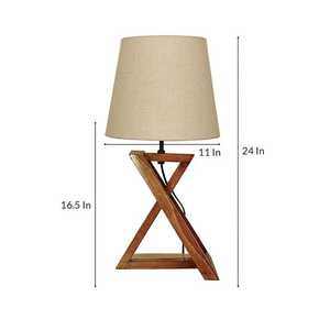 Lampe de table scandinave en bois artisanal avec abat-jour en lin blanc E27 LED Lumière chaude 2700K pour l'éclairage décoratif de la chambre - Product Image 6