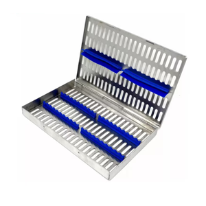 Bandeja para esterilización de cassettes, manual, para clínica, 20 instrumentos, dental, quirúrgico, para autoclave, longitud 11.1'', ancho 7.2'', altura 1.15'' - Product Image 1