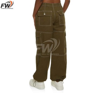 Pantalones Cargo de Cintura Alta para Hombre, Pantalones Jogger Cargo Casuales y Transpirables con Múltiples Bolsillos, Pantalones de Trabajo para Exteriores con Frente Plano - Product Image 5