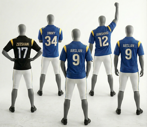 Maillots de football américain brodés, noms des équipes cousus sur le devant, logo, grande taille, respirant, séchage rapide, col en V, unisexe, adultes, manches courtes - Product Image 3