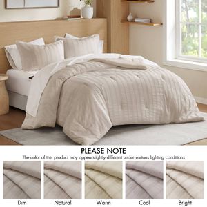Ensemble de couette rayée tissée 7 pièces - Product Image 2