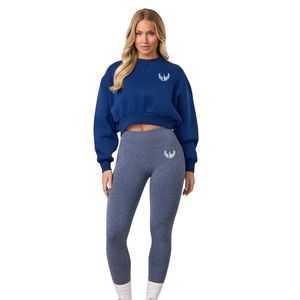 Legging d'entraînement taille haute bleu fumé pour femme, extensible, pour fitness, yoga et sport - Product Image 1