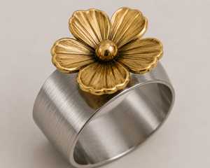 Luxury Napkin Ring Set Napkin Rings Metal Napkin Rings Stainless Steel Napkin Rings Gold Napkin Rings Floral Napkin Rings D - Product Image 5
