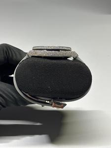 Montres à quartz pour hommes de qualité supérieure, à usage quotidien intensif, avec cadran en moissanite gris, bracelet en cuir, fermoir gravé, en stock - Product Image 3