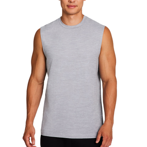 180 GSM OEM Custom Logo Athletic Tank Top <b>Men</b> Workout Activewear Running Polyester Cotton Gym Vest <b>Singlets</b> <b>Men's</b> Tank Tops - Product Image 4