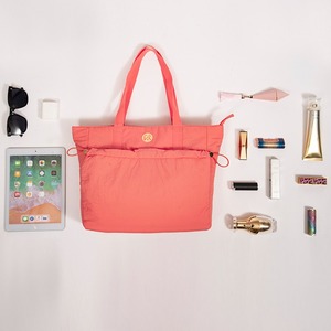 Pale Orange Pleated <b>Tote</b> Bag Soft Handbag Lightweight Shoulder Bag Casual Bag - Product Image 6