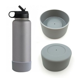 Manchon de protection en silicone lavable pour bouteilles en verre rondes et flacons isothermes, avec base en caoutchouc anti-rayures - Product Image 6
