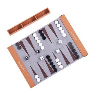 Juego de Mesa Plegable para Exteriores, Ajedrez y Backgammon, Hecho a Mano con Cuero PU, Duradero y de Lujo, Enrollable - Product Image 1
