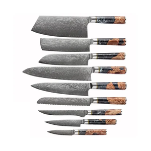 Steel Craft International Professional Stainless Steel 9 PCS Multifunction Chef Kitchen <b>Knife</b> <b>Sets</b> Wood Handle Eco-Friendly - Product Image 1