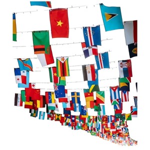 Drapeaux triangulaires imprimés numériquement écologiques Swim Academy ATF01, mât en aluminium, bannières sportives en polyester durable, bleu - Product Image 6