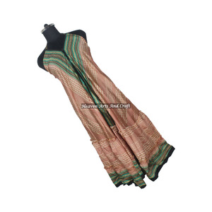 Nuevo Vestido Largo Estilo Bohemio Occidental Vintage de Seda Sari para Mujer, Elegante Vestido de Noche sin Mangas para Cena - Product Image 3