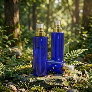 Solid Blue 300ml PET Plastic Shower Gel Shampoo Conditioner Cream <b>Pump</b> <b>Bottle</b> Skin Care Cosmetic Packaging with Screen Printing - Product Image 2