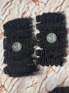 Extensiones de Cabello Humano Rizado Indio Premium, Doble Trama, Cabello Remy para Tejer y Peinar, Cabello Humano de Templo Indio - Product Image 2