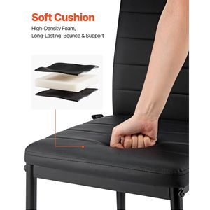 Set Moderno di 6 Sedie da Pranzo Salvaspazio, Sedie Laterali Imbottite in Pelle per Tavolo da Cucina e Sala da Pranzo - Product Image 5