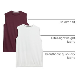 Mens <b>Sports</b> <b>Tank</b> <b>Tops</b> Wholesale Custom Sleeveless Breathable Gym Fitness Running Workout Wear Polyester/Cotton Crew Neck Solid - Product Image 4