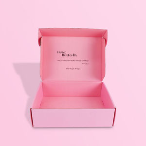High Quality <b>Pink</b> Corrugated Paper Wig Shipping Boxes Double Design Matt Lamination Embossing Sponge Liner for Gift Packaging - Product Image 2