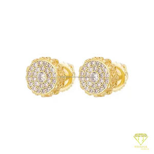 Wholesale <b>Moissanite</b> Diamond Stud <b>Earrings</b> 925 Sterling Silver Luxury Fashion Jewelry For Women - Product Image 2
