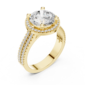 Aries Jewel 2.5 Carat Lab Grown Round Cut Classic Engagement Halo Ring 14K Gold IGI Report VS1 E Diamond for Anniversary Wedding - Product Image 2