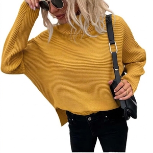 Wholesale <b>Women</b> Knitted Sweater Custom Logo <b>Oversized</b> Crewneck Winter Pullover Casual Fashion Knitwear Supplier - Product Image 6