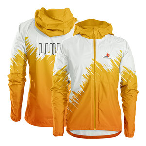Personalized Hooded Windbreaker <b>Jacket</b> Custom Logo Name Sublimation Windproof <b>Lightweight</b> Sports Team Outdoor Wear - Product Image 1