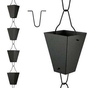 Chaîne de pluie unique en forme de tasse pour la décoration de jardin et l'amélioration des toits - Product Image 1