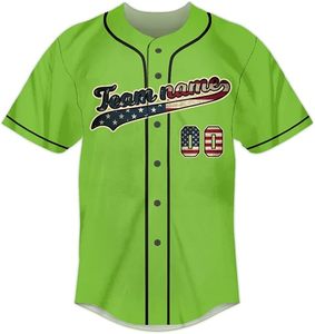 Camiseta de Béisbol Personalizada al por Mayor, de Manga Corta, 100% Poliéster, Sublimada, para Hombre y Jóvenes, con Botones, para Equipos - Product Image 3