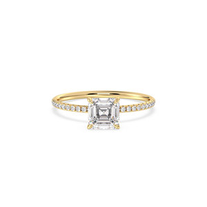 Anillo de diamantes cultivados en laboratorio CVD HPHT con certificado IGI de oro sólido de 14K personalizable REYES para mujer, joyería de lujo para regalo de compromiso. - Product Image 2