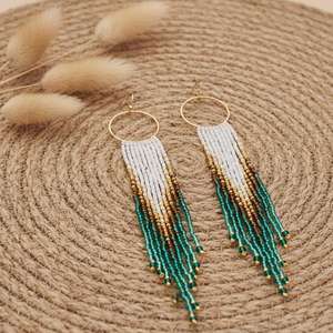 Perles personnalisables bohèmes pour femmes, tissées à la main, avec longues pampilles, tendance pour mariages et fêtes, fournitures de perles - Product Image 4
