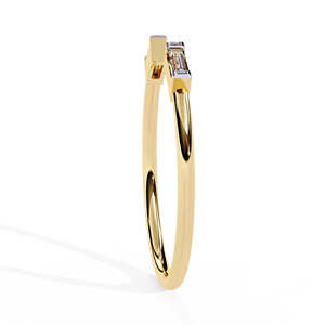 Anillos Apilables Clásicos y Sencillos de Oro Sólido de 14K con Diamantes Cultivados en Laboratorio CVD HPHT de Corte Baguette para Uso Diario - Product Image 3