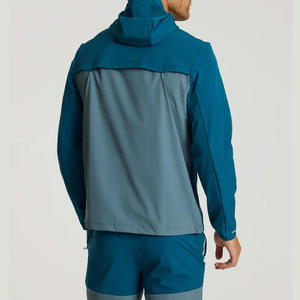 Veste pour homme, veste softshell personnalisée, ensemble de survêtement, coupe-vent à blocs de couleur, ensemble court pour homme - Product Image 5