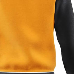 Chaqueta Varsity de Manga Larga para Hombre, Diseño Moderno, 100% Lana, Antibacteriana, Amarilla y Negra, Personalizable, Frontal Impermeable - Product Image 5