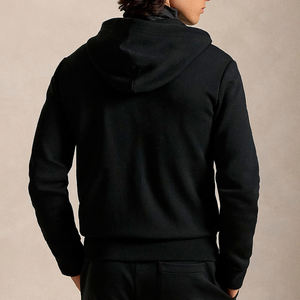 Sudadera con Capucha Estilo Urbano con Logotipo Personalizado, Sudadera con Capucha de Color Sólido, Sudadera con Capucha Gruesa de Forro Polar Negro con Cierre, Unisex - Product Image 2