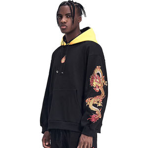 Sweat à capuche unisexe en molleton de coton épais de luxe 450 GSM, coupe oversize à épaules tombantes, broderie personnalisée, respirant, style streetwear - Product Image 5