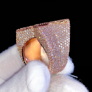 Baguette Star Lab Diamond Hip Hop Ring 18K Gold Plated 925 Silver Iced Out Celestial Statement Band Unisex Bling - Product Image 5