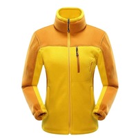 Chaqueta de forro polar personalizada para parejas, con bloques de color, para hombre y mujer, en amarillo, verde, naranja, rojo, rosa y azul, con cuello alto y cremallera completa, abrigo cálido.