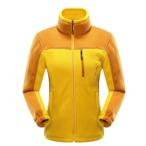 Veste polaire personnalisée pour couples, color block, homme femme, jaune vert orange rouge rose bleu, col montant, fermeture éclair intégrale, manteau chaud - Product Image 5