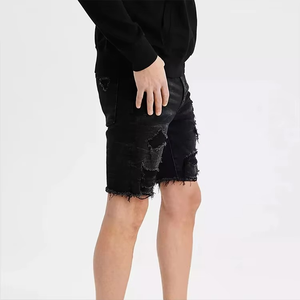 Proveedor de Shorts de Mezclilla, Fábrica de Shorts de Mezclilla, Shorts de Mezclilla al por Mayor, Shorts de Mezclilla en Lote, Shorts de Mezclilla Negros Lavados, Corte Regular, Desgastados, Jorts - Product Image 3